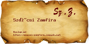 Szécsi Zamfira névjegykártya